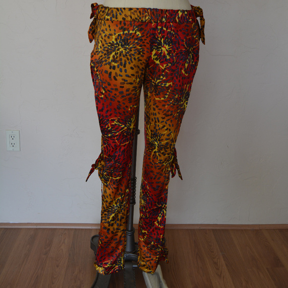 One of a kind,open side, tie swim suit cover-up pants - Picture 2 of 6
